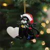 Suministro Transfronterizo Gato Dibujos Animados Avión 2D Acrílico Árbol de Navidad Decoración Colgante Colgante de Navidad Regalo