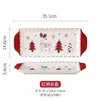 Conjunto de Louça de Mesa Cerâmica Pintada à Mão para o Natal, Prato de Bife Fofo, Prato Raso com Esmalte em Relevo, Pote Selado, Conjunto de Chá, Tigela de Cerâmica