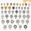 Aleación de Plata Antigua Hueca Espaciador de Cuentas Flor Grande Tapa de Flor Soporte de Cuentas Almohadilla Pulsera de Cristal DIY Accesorios de Joyería