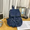 Mochila Jeans com Tampa Flip-Top e Cordão 2026, Mochila Casual Fashion e na Moda, Mochila Elegante Feminina