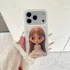 Muñeca Linda de Dibujos Animados Fondo Blanco Estrella Puntos Aplicable para Funda de Teléfono iPhone 17promax Cubierta Protectora Apple 16