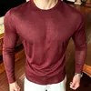 Camiseta de Manga Larga Lyocell Tencel para Hombre, Ajustada, Camiseta Base Deportiva para Fitness, Secado Rápido, Transpirable, Elástica, Top Ligero