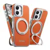 Funda para iPhone 18 Pro Max con Carga Inalámbrica, Succión Magnética, Soporte Giratorio 360°, Hebilla de Anillo, Funda de Cuero