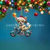 Nuevo Colgante de Navidad para Perro de Monta en Motocicleta Acrílico Plano Transfronterizo Decoración Navideña Colgante
