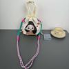 Bolso Cruzado, Versátil Nuevo Patrón de Dibujos Animados de Nicho, Lindo Bolso para el Almuerzo, Bolso Cubo Portátil con Cordón, Bolso de Axila