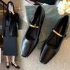 520-2 Primavera Nuevo Moderno Joker Brisa Francesa Elegante Commuter Zapatos de Salón para Mujer Talla Grande Ampliados Zapatos para Mujer