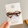 Lindo Pinza para el Pelo Lateral de la Frente Pequeña Estilo Chanel Estampado de Leopardo Pinza de Pelo de Felpa Pinza para Flequillo Oso Pequeño Retro Pinza BB Accesorios para el Cabello