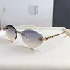 Óculos de Sol Sem Aro de Borda Cortada Moda 2026 para Mulheres, Óculos de Sol de Metal Cabeça de Cobra High-End, Venda Quente Transfronteiriça, Proteção UV