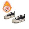 Zapatos Blancos de Cuero Genuino y Piel de Conejo 2025 Invierno Nuevos Tenis de Suela Gruesa con Forro Polar para Mujer Zapatos Casuales Versátiles Zapatos de Mujer para Aumentar la Altura