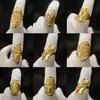 Anillo de Oro Aluvial para Mujer que No Se Desvanecerá por Mucho Tiempo, Diseño de Nicho de Alta Gama Abierto, Accesorios Exagerados Retro Imitación Oro, Producto Nuevo