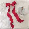 Grampo de Cabelo de Natal com Laço de Fita Retrô Cor Vinho Lolita Atmosfera Festiva Adereço de Foto Novo Acessório de Cabelo