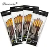Ventas Directas de Fábrica Transfronterizo Nuevo Modelo Bolsa de PVC Set de 6 Pinceles Artísticos Pinceles para Óleo Pinceles para Gouache Pinceles para Óleo Pinceles para Tiza