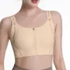 Sutiã Esportivo com Zíper Frontal, Sem Costura à Prova de Impacto Alta Resistência Peça Única Com Bojo Fixo Roupa Externa Fitness Yoga Colete Sutiã