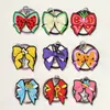 Llavero Colgante Creativo Nuevo de Niña con Lazo de Colores Plástico Suave de PVC Plástico de Gota Colgante para Mochila Escolar Regalo al por Mayor