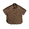 Camisa de Bolsillo Retro Japonesa Origteen para Trabajo Holgada de Manga Corta para Hombre con un Diseño Elegante Chaqueta de Marca Moderna 533