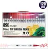 Amazon Canetas de Aquarela de Cabeça Dupla Laváveis Ponta Macia Canetas de Desenho para Crianças Canetas Marcadoras Coloridas Canetas de Contorno Marcadores de Desenho