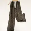 S Calças de Pijama Algodão Seda Feminino Verão plus size Soltas Calças Pijama Feminino Algodão Puro Rami Fino Perna Larga Longo Solteiro