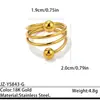 Anillo de Acero Inoxidable con Personalidad Geométrica de Moda Oro de 18K y Plata Anillo Abierto Acero de Titanio No se Desvanece Joyería Transfronteriza