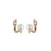 Pendientes Sencillos de Perlas de Frijol Estilo Coreano para Mujer, Modernos y Versátiles, Pequeños, Elegantes y Personalizados, Pendientes Geométricos Estilo Ins