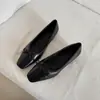 Primer Encuentro con el Zapato de Salón Individual Francés Retro de Punta Cuadrada con Lazo y Tacón Oculto de 4 cm para Mujer, Zapatos Pequeños de Cuero para Primavera y Verano, Talla Grande
