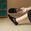 Zapatos de Algodón de Nuevo Estilo Zapatos de Mujer forrados de vellón Zapatos Vintage Birkennedy Suela Suave Zapatos Perezosos de Un Paso Talla Grande Ropa Exterior de Invierno para Mujer