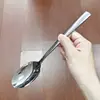Colher de Aço Inoxidável de Alta Qualidade para Uso Doméstico, Colher de Jantar com Cabo Longo para Comer, Misturar Arroz e Beber Sopa, Adequada para Cantinas e Restaurantes