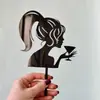 Cartão de bolo acrílico de linha abstrata simples transfronteiriço inserção mãe bolo de maternidade plug-in menina decoração de bolo