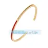 L50 Q35 S64 Pulsera de Moda Europea y Americana con Goteo de Aceite y Incrustaciones de Diamante, Exquisita Pulsera de Puño de Moda con Circonita Arcoíris