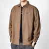 Nova Moda Outono e Primavera 2024 camisa de manga comprida masculina camisa de bolso duplo camisa de workwear simples retrô moda masculina