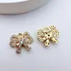 Pingente de Laço com Franja em Cobre Banhado a Ouro com Microincrustação de Zircônia Acessórios para Joias Artesanais DIY Pulseira Colar Brinco Materiais