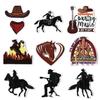 Patch Bordado de Cowboy Ocidental com Padrão de Cavalo, Acessório para Roupa Bordado por Computador, Tecido para Consertar Furos em Roupas