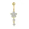 Joyería de Acero Inoxidable con Zirconia para Piercing de Ombligo, Colgante de Borla de Flor de Ciruelo Pequeña de Moda, Venta Caliente Transfronteriza