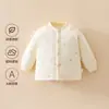 Ropa exterior para bebé, chaqueta acolchada cálida, unisex, cárdigan para niños, algodón puro grueso, calidad grado A, ropa de otoño e invierno, protege la barriga