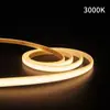 Fita de LED COB ultra brilhante 220v, alta voltagem, sem driver, autoadesiva, fita de LED flexível à prova d'água para exterior para parede de fundo de banheiro interno