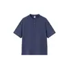 Ropa de Hombre Jie Zhan Cuello Henry Waffle Old Money Camiseta de Manga Corta 2026 Verano Nueva Retro Relajada Holgada Camiseta