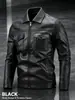 Jaqueta de Couro Masculina 2026 Novo Estilo, Jaqueta de Couro PU para Motociclista Cool e de Alta Qualidade com Forro de Lã para Homens, Adequada para Primavera, Outono e Inverno