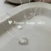 Joia Ins Coreana Nicho Simples Prata Brilhante Prata Esterlina S925 Contas Ovais Emendadas Colar Elegante Versátil e Estilo Exquisito