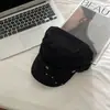 Gorra de Béisbol Retro Japonesa con Parche de Remaches Patchwork para Montar Primavera Verano Correa Tejida Ropa Urbana Retro Versátil Algodón Lavado Visera Plana