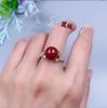 Anillo de cinabrio de mineral en bruto para mujer s925 cobre plateado anillo de dedo vivo anillo de arena de oro púrpura joyería de moda año de vida