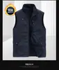 Outono e inverno novo masculino ao ar livre dupla face usar colete forrado de lã multi-bolso casual workwear colete sem mangas casaco