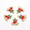 BB-3 Accesorios de joyería DIY de aleación con goteo de aceite navideño, colgantes aleatorios de Papá Noel, muñeco de nieve, campana, reno para pulsera