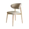 Silla de comedor moderna de lujo ligero de diseño nórdico de madera maciza, silla simple de madera natural para café, ocio, hogar, comedor con respaldo