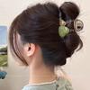 Pinza para el Cabello de Acrílico Color Gelatina de Temperamento con Forma de Corazón para la Parte Trasera de la Cabeza de Mujer Pinza Tiburón de Celebridad de Internet Pinza Grande Simple Pinza de Agarre