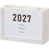 Calendario Planner 2027 Calendario de Autodisciplina de Pie Alta Estética Creativo Organizador de Escritorio para Tomar Notas con Almacenamiento Decoración de Plástico