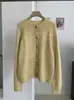 Cárdigan de Punto Jacquard 3D para Mujer KEKEZOON, Suave y Acogedor, Estilo Coreano, Corte Holgado, Cuello Redondo, Suéter Abrigo de Manga Larga 8952