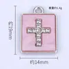 Nuevo Colgante Cruz Rectangular Creativo Más Vendido Colgante Individual Material para Accesorios DIY Placa Aleación Galvanizada Al Por Mayor