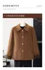 Roupas femininas de outono transfronteiriças, casaco de lã dupla face, roupas para mulheres de meia-idade e idosas, casaco de comprimento médio para outono e inverno, agasalho plus size para mães