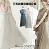 Vestido Curto de Chiffon Plissado 2026 Verão Novo Estilo Ajustado Afinando a Cintura Estilo Coreano Saia Plissada