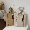 Bolsa Grande de Tecido para Mulheres 2026 Nova Primavera e Verão Versátil Grande Capacidade Ombro Praia Bolsa Balde para o Dia a Dia