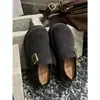 Novedad Otoño 2026 Estilo Mujer Ante de Vaca Retro Suela Gruesa Aumento de Altura Hebilla Moda Slip-On Zapatos Birkenstock
